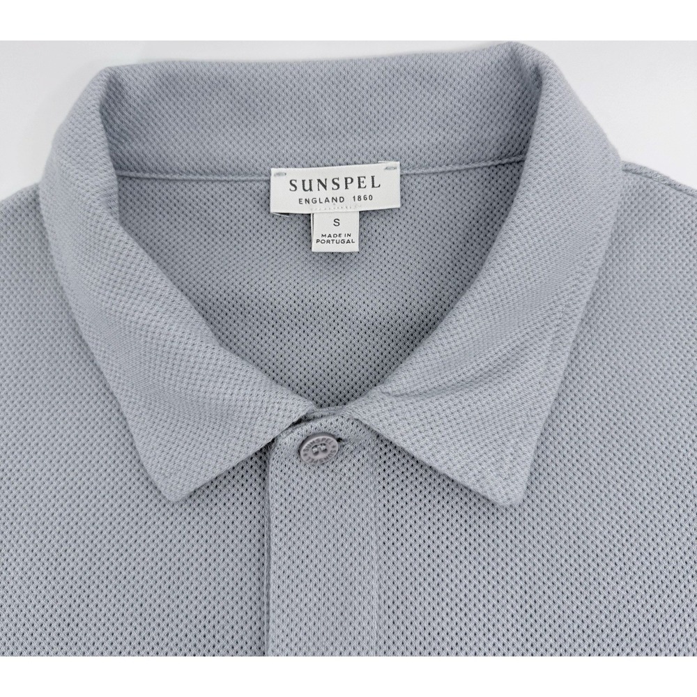 Sunspel Riviera Polo Shirt Mens S Blue Cotton Made Portugal James Bond